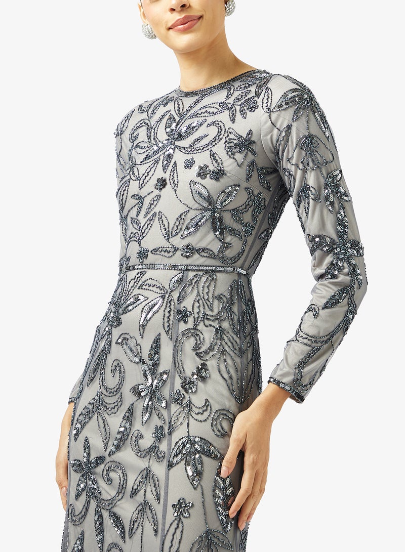 MARYISA Floral Print Pleated Maxi Dress - Image 3